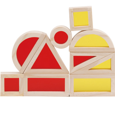 Wooden Blocks with Colorful Acrylic Inserts – Educational Stacking & Building Toy