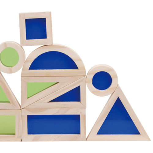 Wooden Blocks with Colorful Acrylic Inserts – Educational Stacking & Building Toy