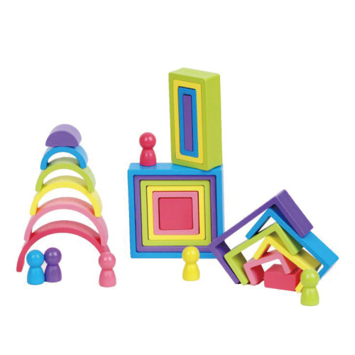 Colorful Wooden Blocks Set – Stacking, Nesting & Balancing Toy for Kids