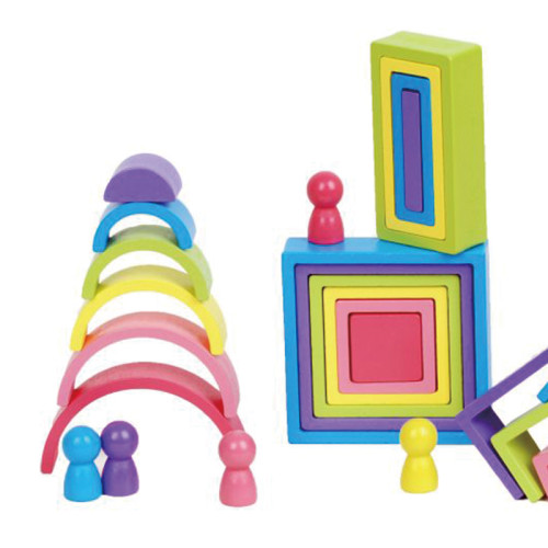 Colorful Wooden Blocks Set – Stacking, Nesting & Balancing Toy for Kids