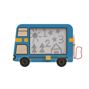 Wooden Magnetic Drawing Board - Kids' Educational Toy Bus