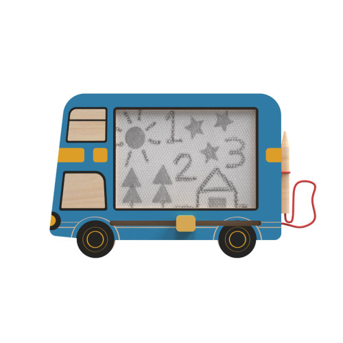 Wooden Magnetic Drawing Board - Kids' Educational Toy Bus