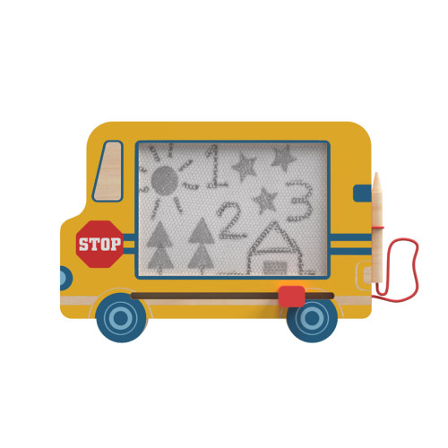 Wooden Magnetic Drawing Board - Kids' Educational Toy Bus