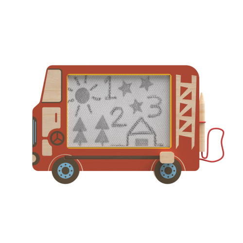 Wooden Magnetic Drawing Board - Kids' Educational Toy Bus