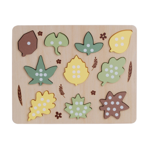 Wooden Leaf Number Puzzle for Kids - Educational Counting Toy