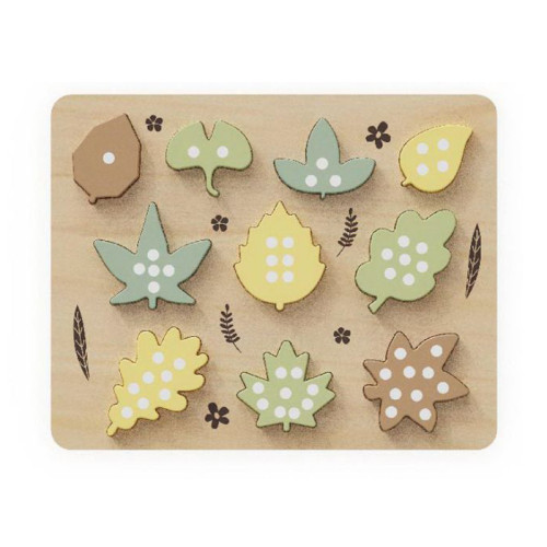 Wooden Leaf Number Puzzle for Kids - Educational Counting Toy