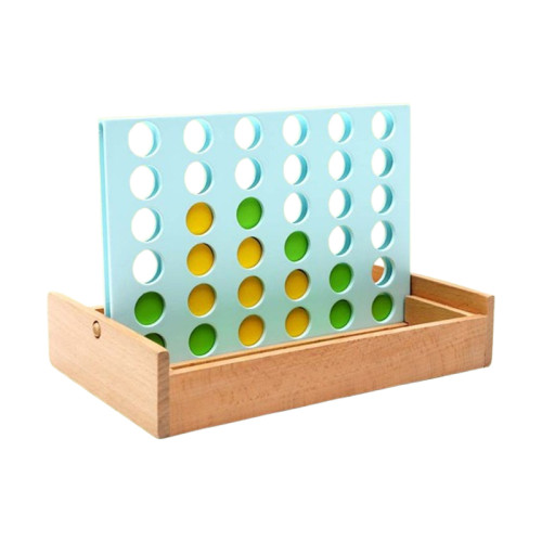 Wooden 4 in a Row Game – Classic Connect Four Toy for Kids and Family Fun