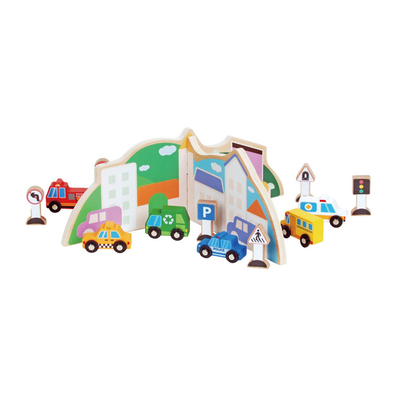 Wooden City Traffic Play Set