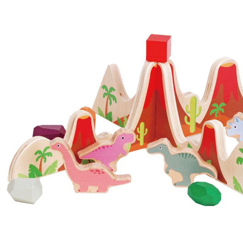 Wooden Dinosaur Volcano Playset