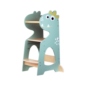 Dinosaur-Themed Kids Step Stool with Crown Design