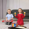 Vibrant Yellow and Purple Maraca Set with Floral Designs