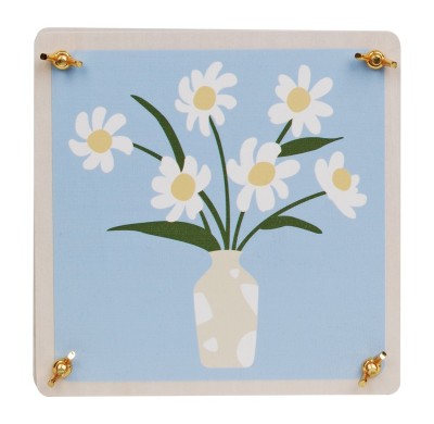 Wooden Flower Press Kit with Blue Daisy Art Print
