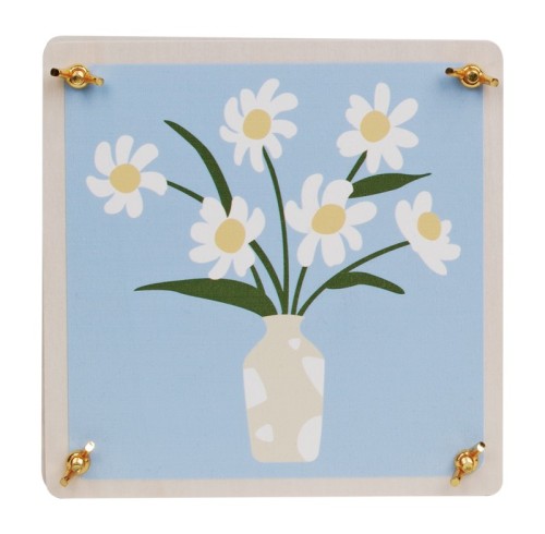 Wooden Flower Press Kit with Blue Daisy Art Print