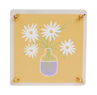 Wooden Flower Press Kit with Yellow Daisy Art Print