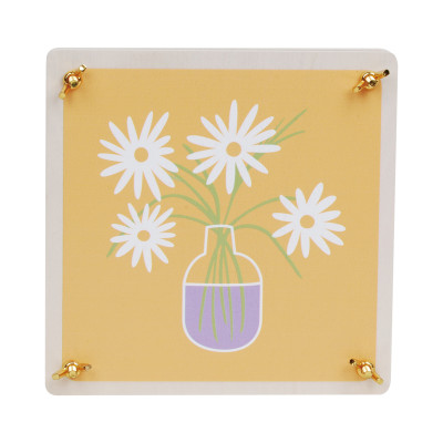Wooden Flower Press Kit with Yellow Daisy Art Print
