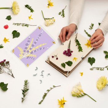 Flower Press Kit with Lavender Art Print
