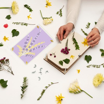Flower Press Kit with Lavender Art Print