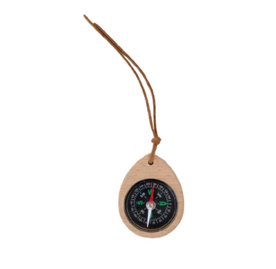 Wooden Compass with Leather Strap