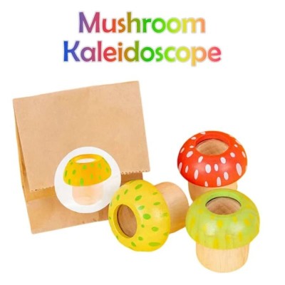 Wooden Mushroom Kaleidoscope Set