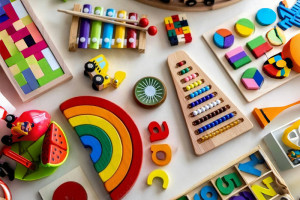 Why did Montessori use wooden toys?