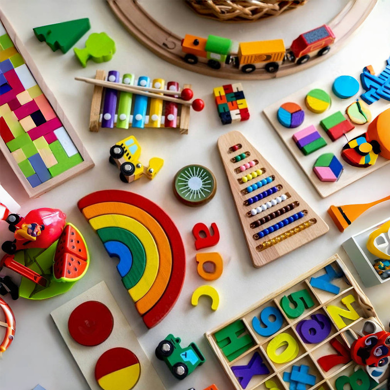 Why did Montessori use wooden toys?