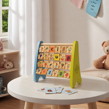 Custom Wooden Alphabet Abacus for Toddlers, Routine, Reward & Chores Chart