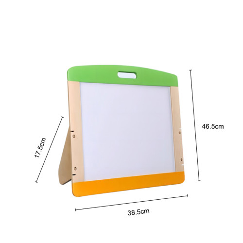 Magnetic Chalkboard for Kids，Wooden Frame Tabletop Design，Double-Sided Board，Portable with Handle，Customizable for Brands