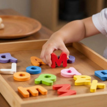 Wooden Lowercase Alphabet Puzzle, Educational Toy, Colorful Learning Tool, Customizable Design