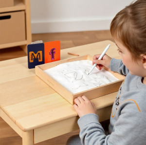 Sand Writing Tray Set, Educational Toy, Customizable Design, Wooden Craft