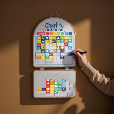 Magnetic Responsibility Chart, Educational Tool, Colorful Design, Customizable Reward System