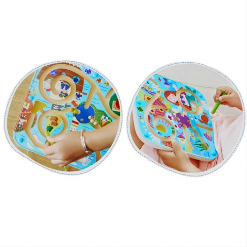 Magnetic Maze | Pirate & Mermaid | Wooden, Motor Skills Development | Indoor Play, Toddler Education | Custom Themes/Colors