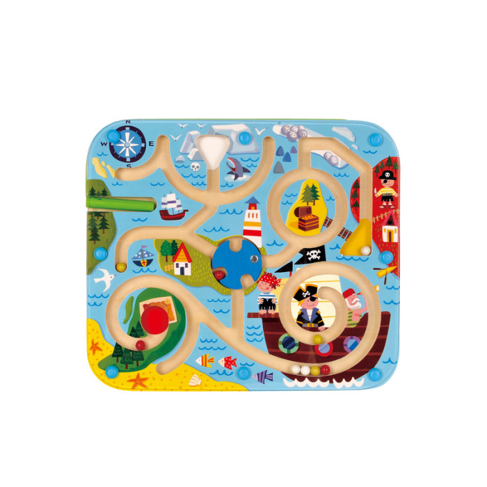 Maze Magnet | Pirate Adventure Theme | Wooden, Motor Skills Development | Indoor Play, Toddler Education | Custom Themes/Colors