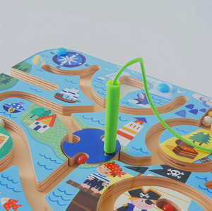 Maze Magnet | Pirate Adventure Theme | Wooden, Motor Skills Development | Indoor Play, Toddler Education | Custom Themes/Colors