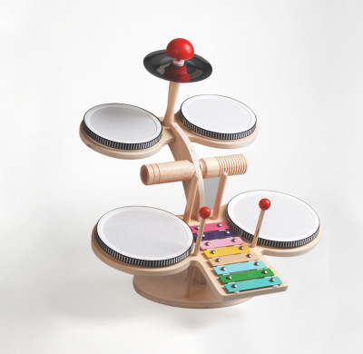 Wooden Drum Set | Drums, Xylophone, Cymbals | Wood Music | Indoor Music Education | Custom