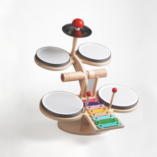 Wooden Drum Set | Drums, Xylophone, Cymbals | Wood Music | Indoor Music Education | Custom