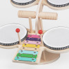 Wooden Drum Set | Drums, Xylophone, Cymbals | Wood Music | Indoor Music Education | Custom