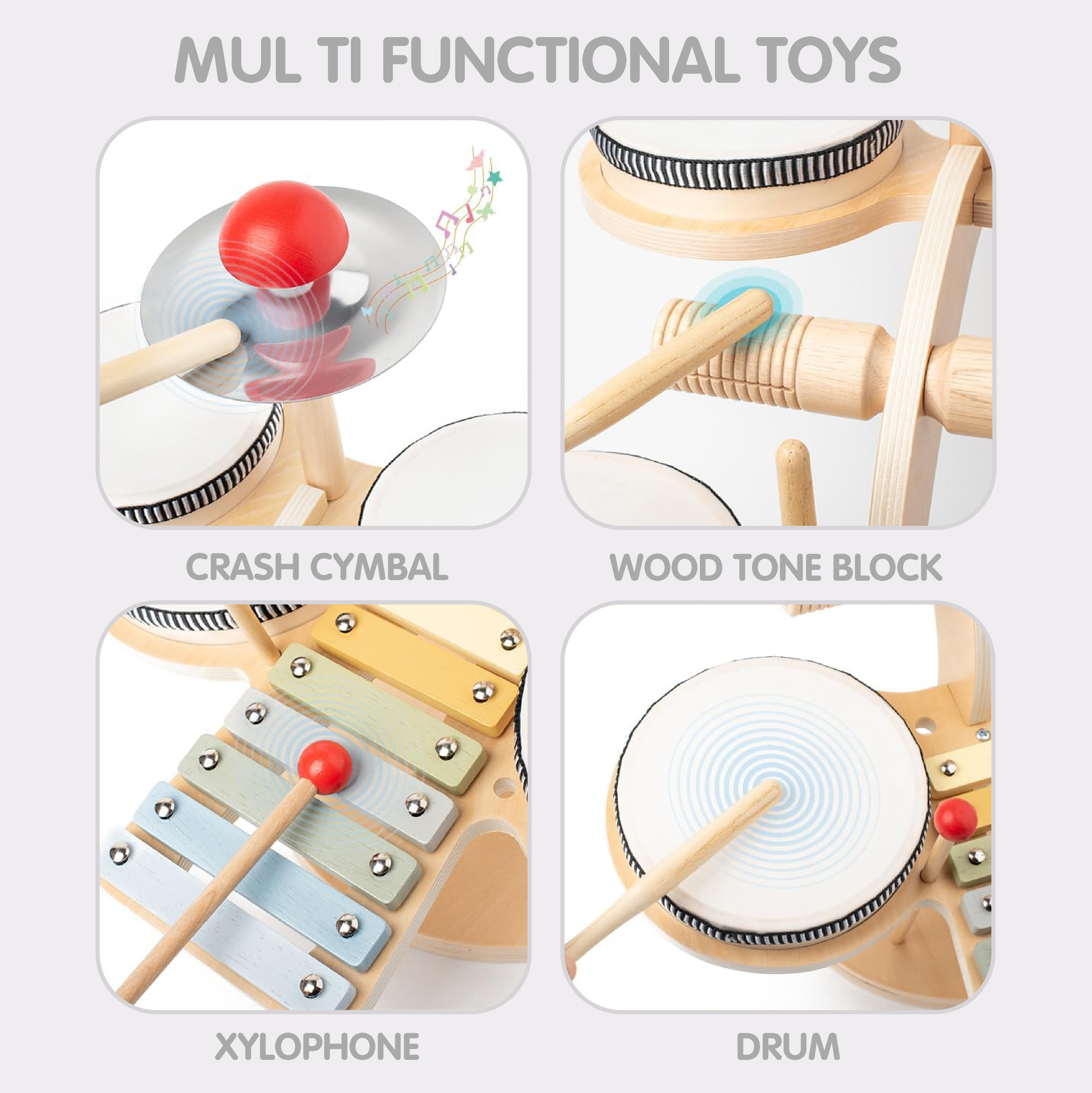Wooden Drum Set