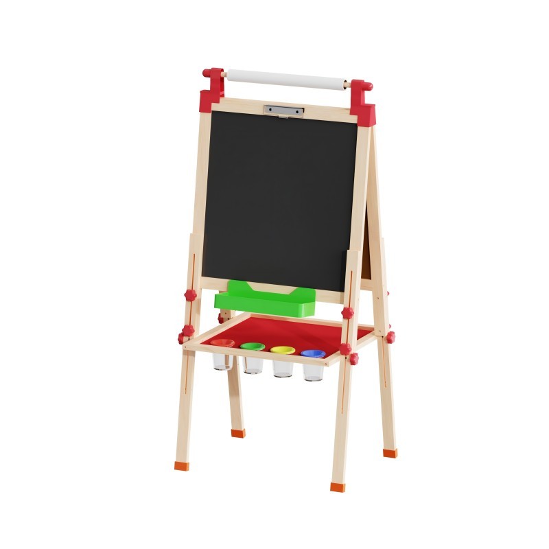 Children's art easel with paper roll