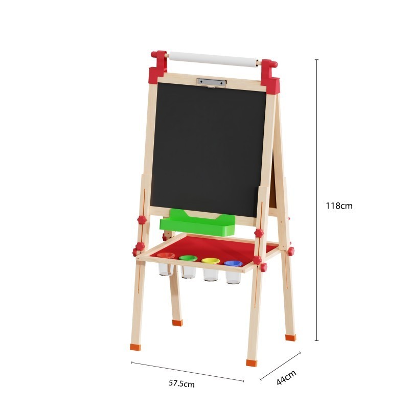 Children's art easel with paper roll