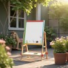 Children's Art Easel | Chalkboard, Whiteboard, Paper Roll Holder | Wood Adjustable Height, Custom