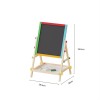 Children's Art Easel | Chalkboard, Whiteboard, Paper Roll Holder | Wood Adjustable Height, Custom