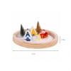 FORESTOY Wooden Zen Sand Garden | Eco-friendly, Decorative | Wood, 21cm x 2.5cm, relaxation | Home decor, meditation | Custom figurines