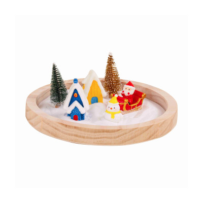FORESTOY Wooden Zen Sand Garden | Eco-friendly, Decorative | Wood, 21cm x 2.5cm, relaxation | Home decor, meditation | Custom figurines