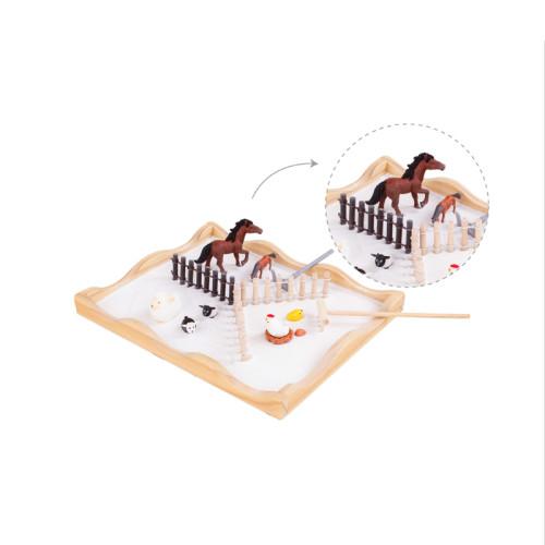 FORESTOY Zen Garden Kit for Desk | Eco-friendly, Compact | Wood, 20cm x 3cm, relaxation | Office decor, meditation | Custom