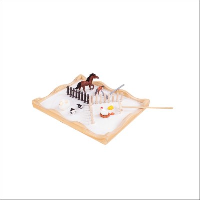 FORESTOY Zen Garden Kit for Desk | Eco-friendly, Compact | Wood, 20cm x 3cm, relaxation | Office decor, meditation | Custom