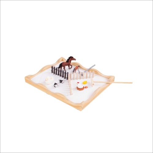 FORESTOY Zen Garden Kit for Desk | Eco-friendly, Compact | Wood, 20cm x 3cm, relaxation | Office decor, meditation | Custom