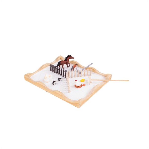 FORESTOY Zen Garden Kit for Desk | Eco-friendly, Compact | Wood, 20cm x 3cm, relaxation | Office decor, meditation | Custom