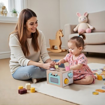 FORESTOY Shape Sorting Cube | Eco-friendly, Engaging | Wood learning | Kids play, education | Custom