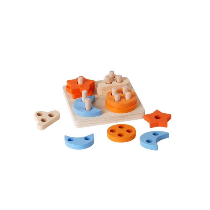 Wood Shape Sorter| Educational Toy| Colorful Design| Customizable Play Set