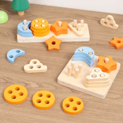 Wood Shape Sorter| Educational Toy| Colorful Design| Customizable Play Set